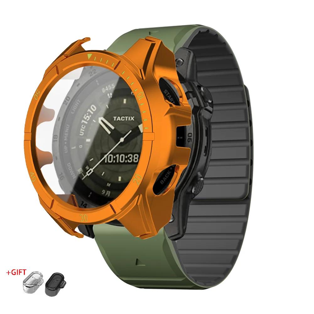 Strap+Case For Garmin Fenix 8 47 51mm Tempered Glass Cover Magnetic Silicone Band QuickFit Bracelet Protector Fenix8 Accessories