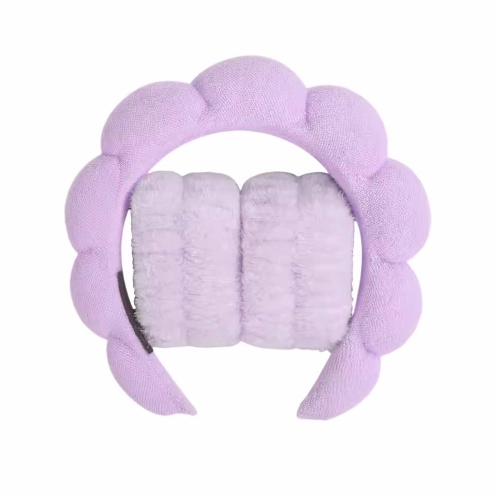 3Pcs Fashion Microfiber Washing Wristbands Scrunchies Puffy Headband Spa Bubble Headband for Washing Face Makeup Shower Skincare