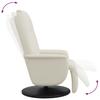 Recliner with Footrest Cream Synthetic Leather