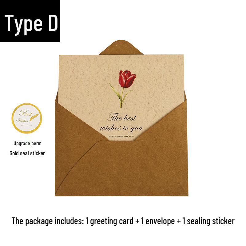 Retro Minimalist Floral and Leaf Greeting Card for Christmas, Birthday, Thanksgiving, or Thank You.