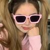 Trendy Square Wide Leg Sunglasses HD Gradient Lenses for Beach Parties Outdoor Travel Fashion Essential