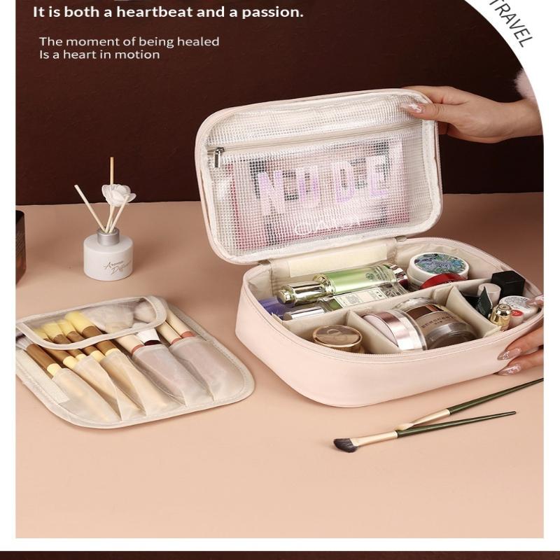 Women'S Cosmetic Bag Makeup Bag Double Layer Large Capacity Luxury Cosmetics Organizer Travel Essentials Women'S Cosmetic Bag