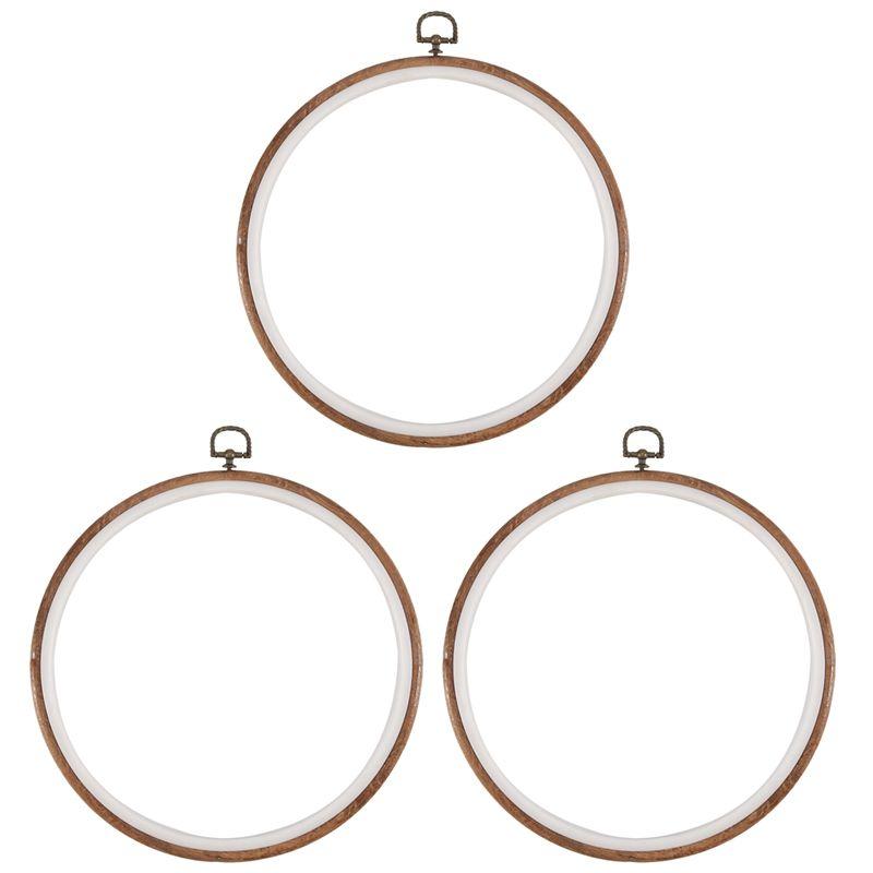 

AEE2-3 Pieces 10 Inch 26Cm Embroidery Ring Cross Stitch No Slip Hoops Set Imitated Wood Display Frame Circle Embroidery Kits