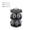 Spice Tins Stand with 8/16 Bottles Stainless Sturdy Cooking Supplies 360-Rotating Seasoning Can Holder Condiment Set Restaurant