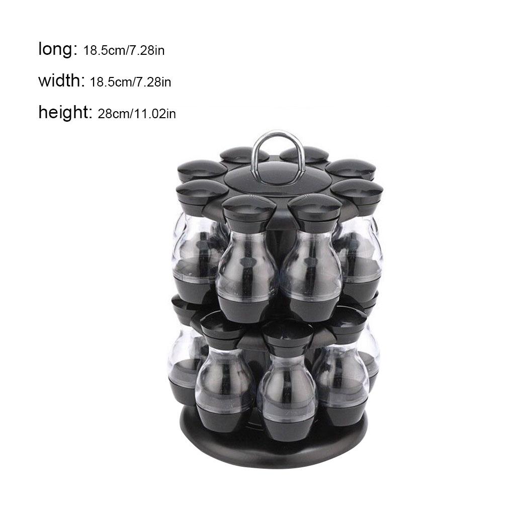 Spice Tins Stand with 8/16 Bottles Stainless Sturdy Cooking Supplies 360-Rotating Seasoning Can Holder Condiment Set Restaurant