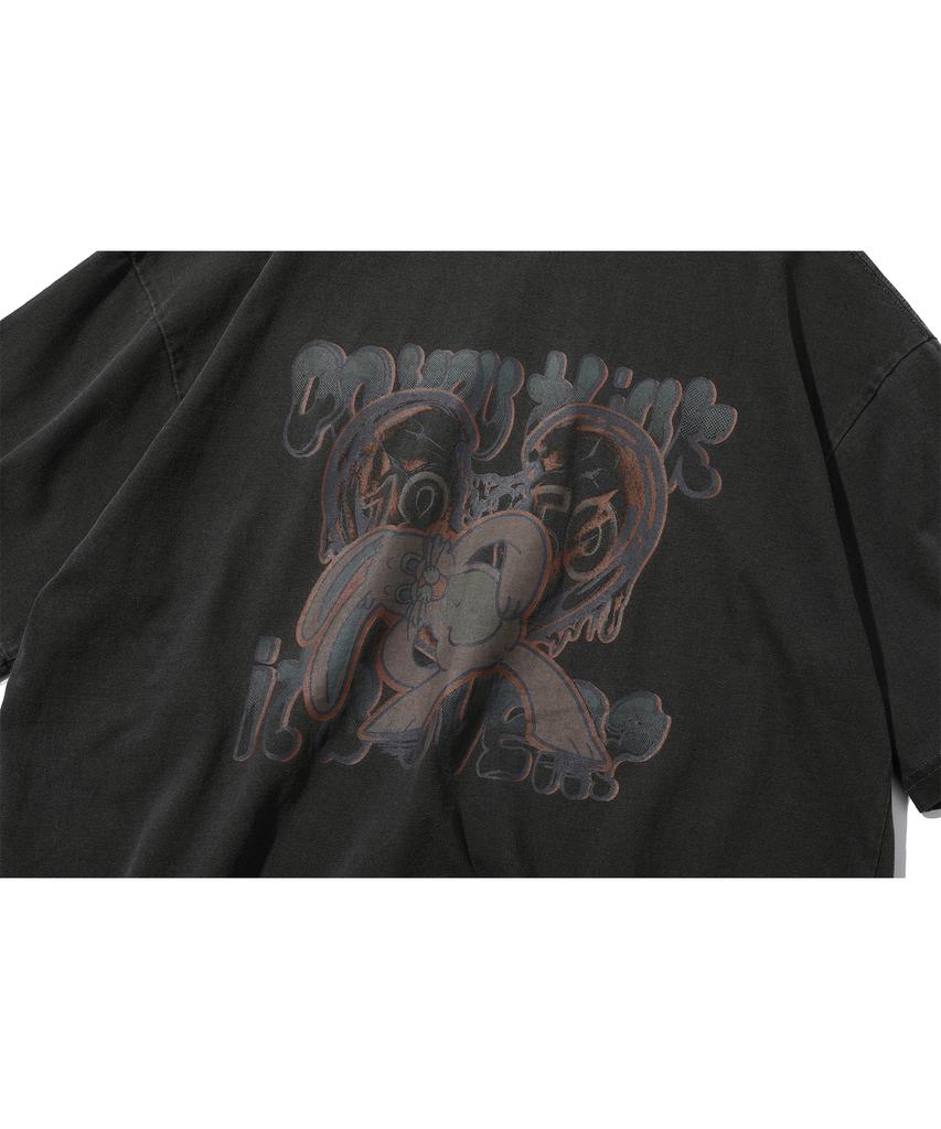 CPGN STUDIO Mad Hoppi Pigment Short Sleeve T-Shirt Smoke Black