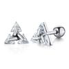 Vnox Cool Punk Triangle Stud Earrings for Men Jewelry, Anti Allergy Stainless Steel Geometric Ear Clip Accessory,1 Piece/ Pair