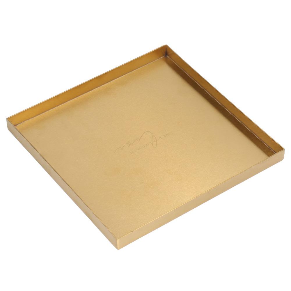 Gold Gold Stainless Steel Tray Square Stainless Steel Serving Tray Bathroom