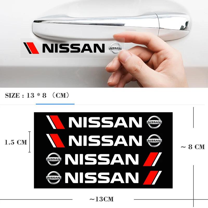 4 PZ Adesivi Decorativi Maniglie Porte Styling Auto Decalcomanie Per Nissan J10 X-Trail Qashqai Juke Leaf Micra NOTE Patrol Gadget
