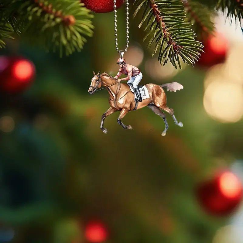 Charming Acrylic Horse Enthusiast Car Hanging Ornament For Home And Christmas Decoration