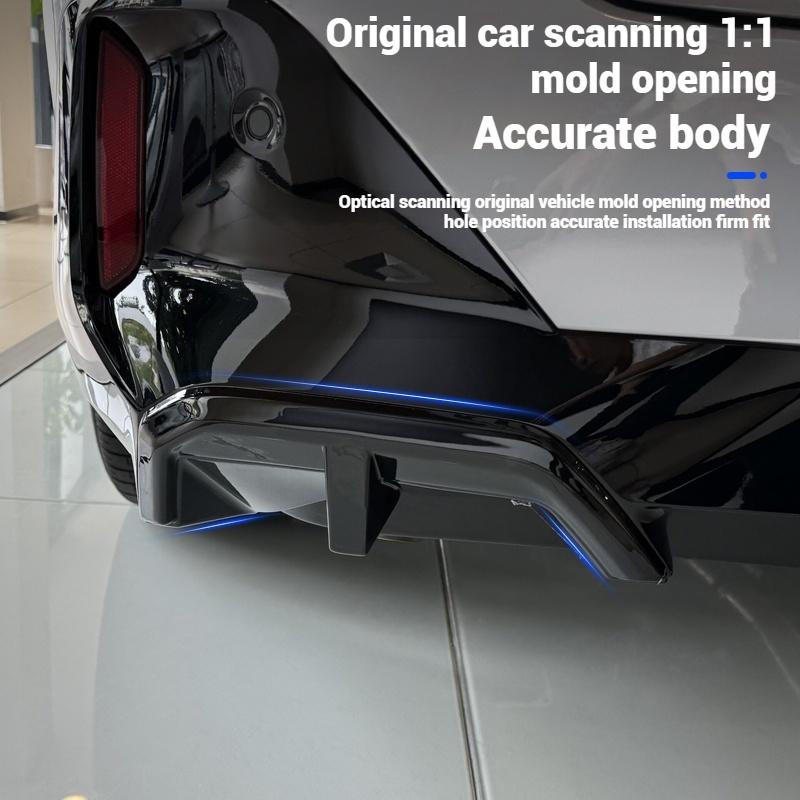 1 Pair Bright Black Car Rear Bumper Protector Spoiler Lip Splitter Trim For BMW 5 Series I5 G60 2024  Body Guard Kit Accessories