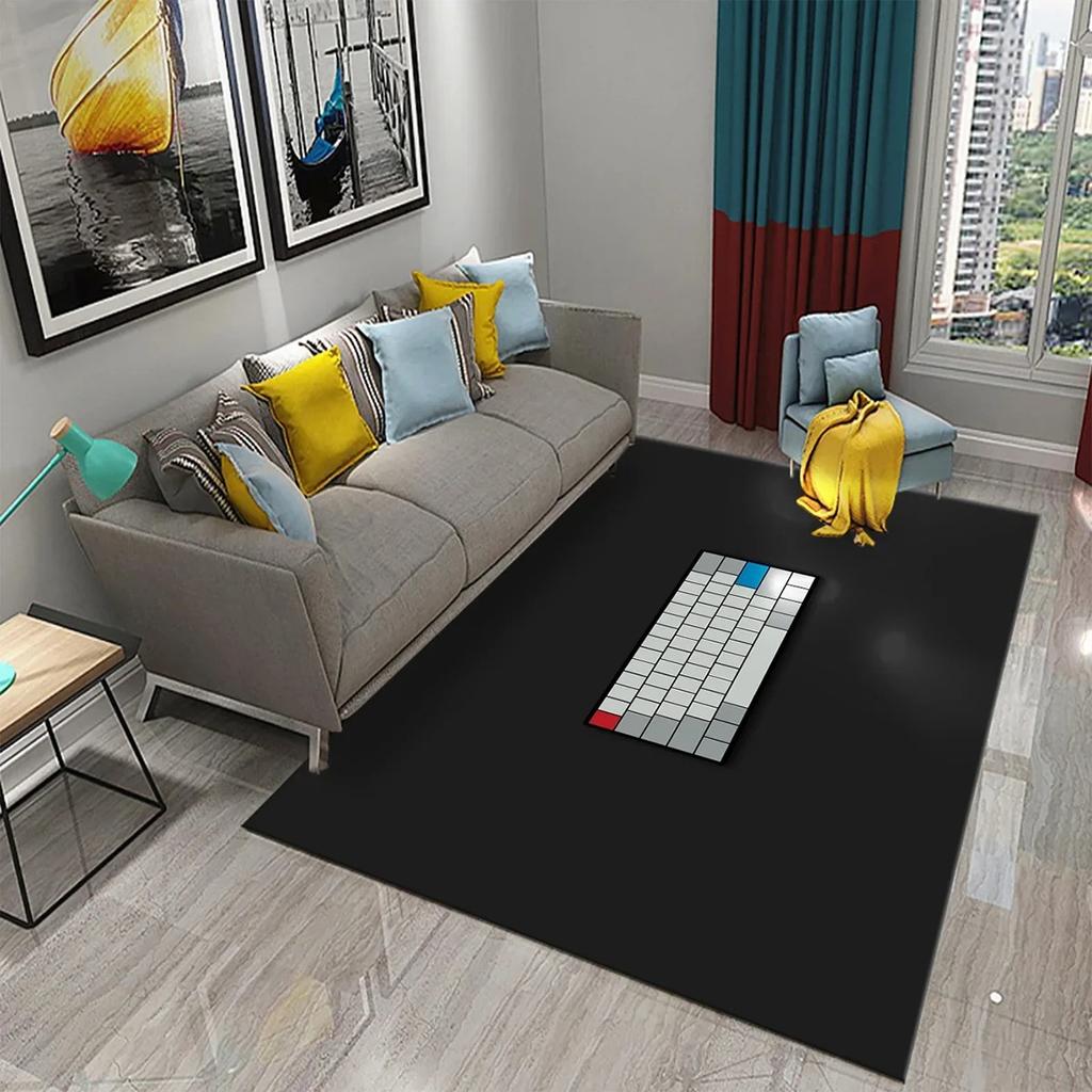 3D Simple Abstract Art Theme Carpet Nordic Style Geometric Line Living Room Balcony Bedroom Bathroom Non-Slip Doormat