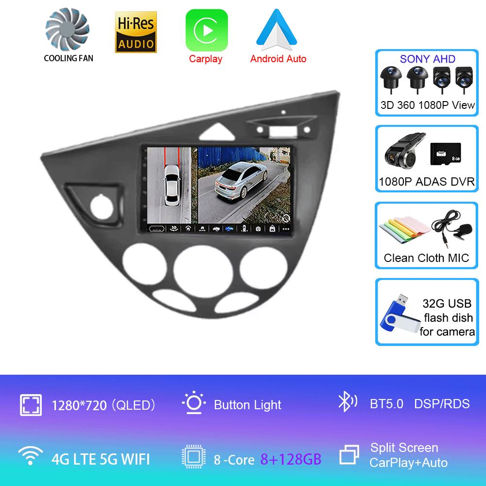 7 Inch Car Radio Android 14 For Ford Fiesta 1995-2001 Focus MK1 1998-2004 Multimedia Stereo Carplay Autoradio Head Unit Auto