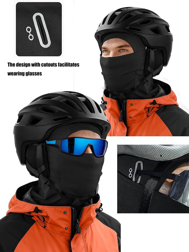 Bonnets Motorcycle Fleece Full Face Mask Windproof Cold Proof Riding Headgear with Neck Scarf for Outdoors Winter Accessories