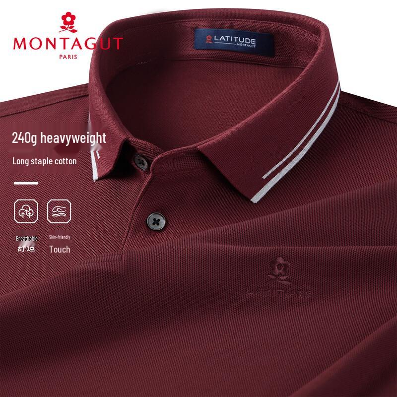 MONTAGUT Men s Heavyweight Long-Staple Cotton Polo Shirt 50