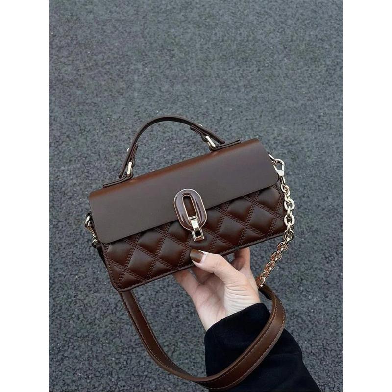 Light Luxury Niche Handbag, Diamd Chain Single Shoulder Crossbody Small Square Bag, Exquisite Commuting Small Bag