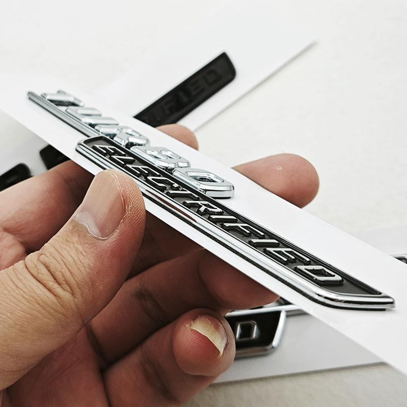 3D ABS Car Letters Logo Turbo Electrified Badge Side Fender Emblem Decals For Mercedes Benz AMG C Class C43 C63 Etc Accessories