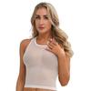 Womens Mesh Tank Top Solid Color U Neck Sleeveless T-shirt Pool Party Vest Tops Lingerie Nightwear
