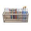 67 Slot Wooden Brush Holder Double Layer Storage for Artist Paint Brushes Pencils Professional Desk Organizer Art Craft Supplies