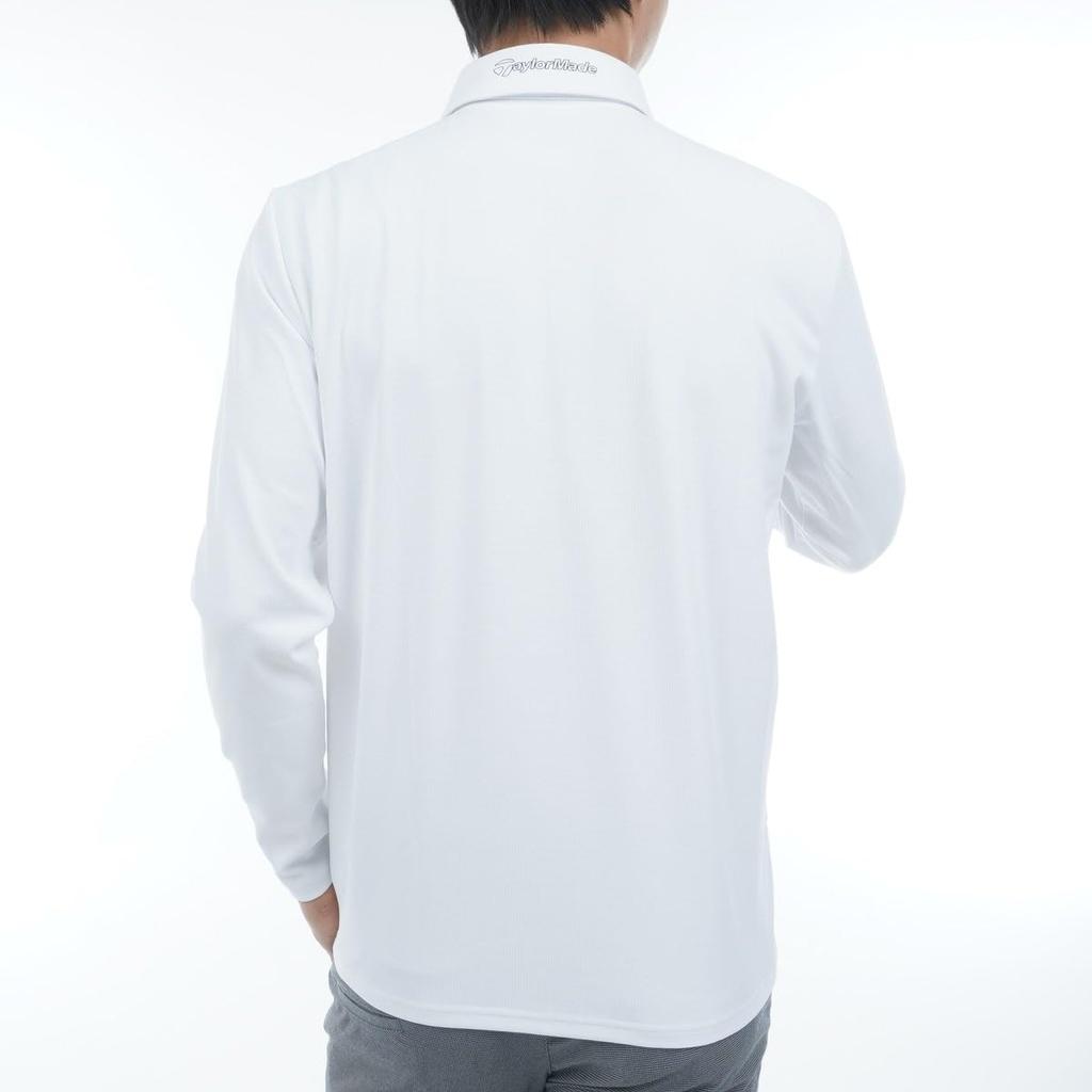 TaylorMade TM Basic L/S Polo Shirt, White, Size O, Men's, 2025SS, UN612