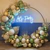 Avocado Green Balloons Arch Garland White Sand Gold Globos Kit Birthday Party Baby Shower Gender Reveal Background Decoration