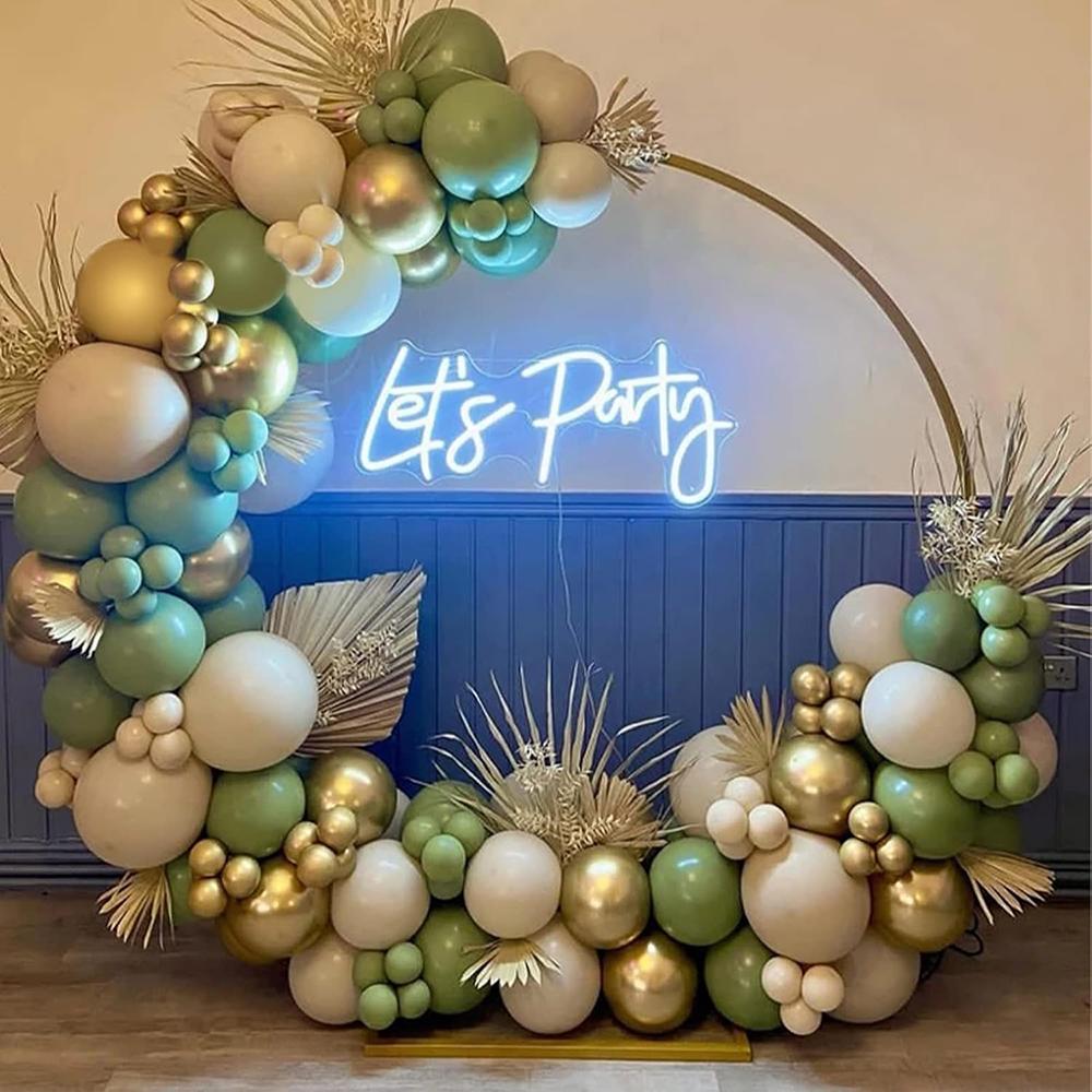 Avocado Green Balloons Arch Garland White Sand Gold Globos Kit Birthday Party Baby Shower Gender Reveal Background Decoration