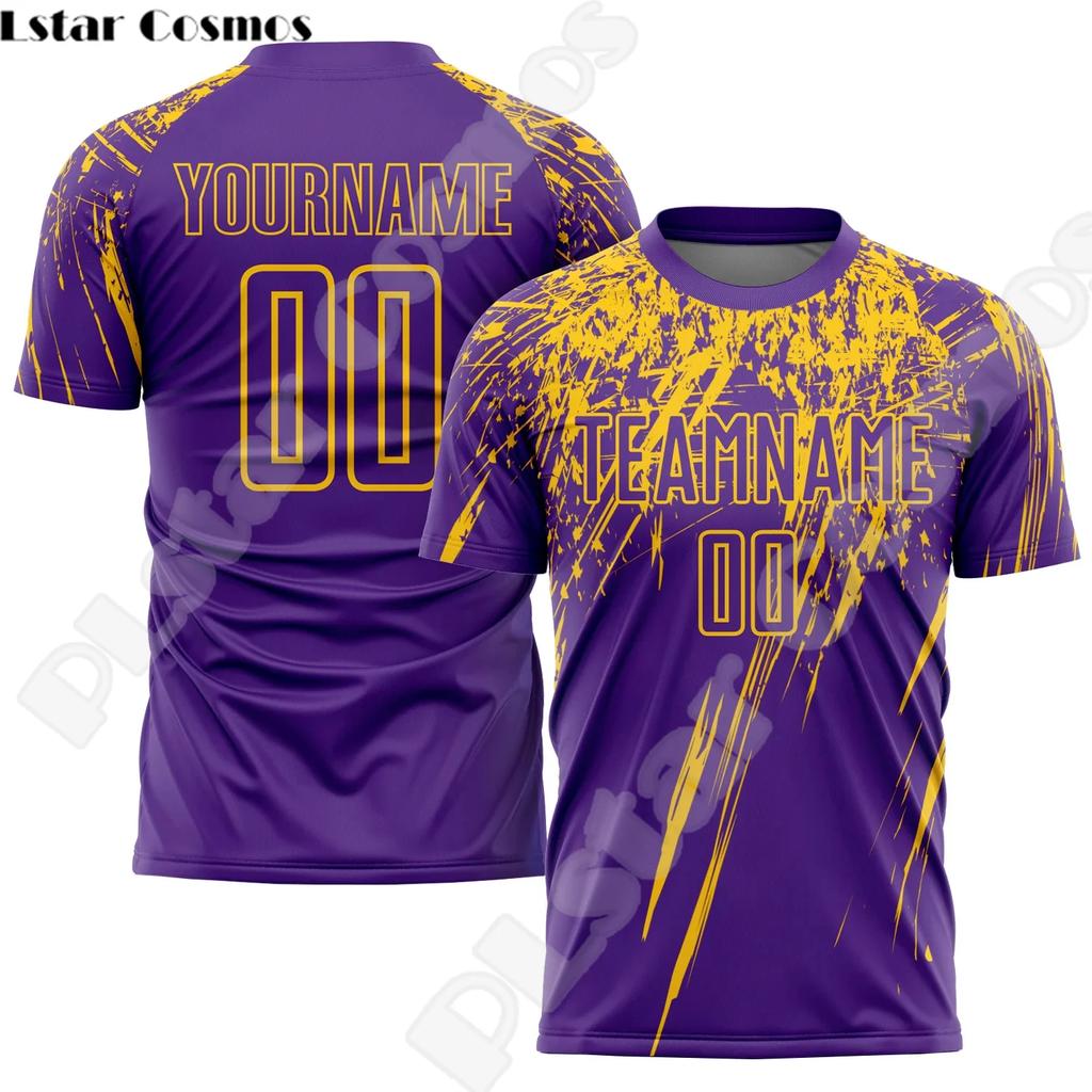Nowa Moda Koszulka Piłkarska z Niestandardowym Imieniem Drużyny Logo Zawodnika Streetwear Drop Shipping Druk 3D Letnie Koszulki Casual Harajuku X6
