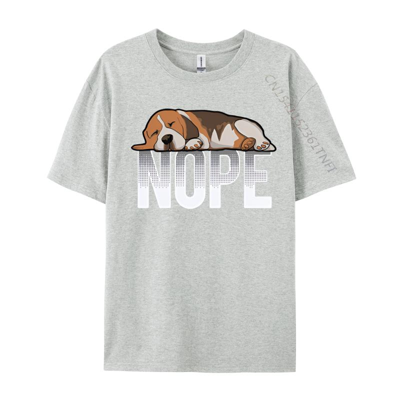 Beagle Dog Nope Vintage Tshirt Mens All Cotton Loose Fitting Oversized Tshirt Top Grahpic Tee Shirt