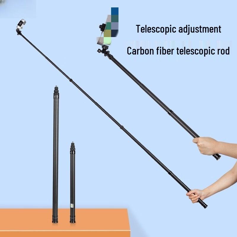 TEXIAN 1.5m Carbon Fiber Selfie Stick with Phone Clip