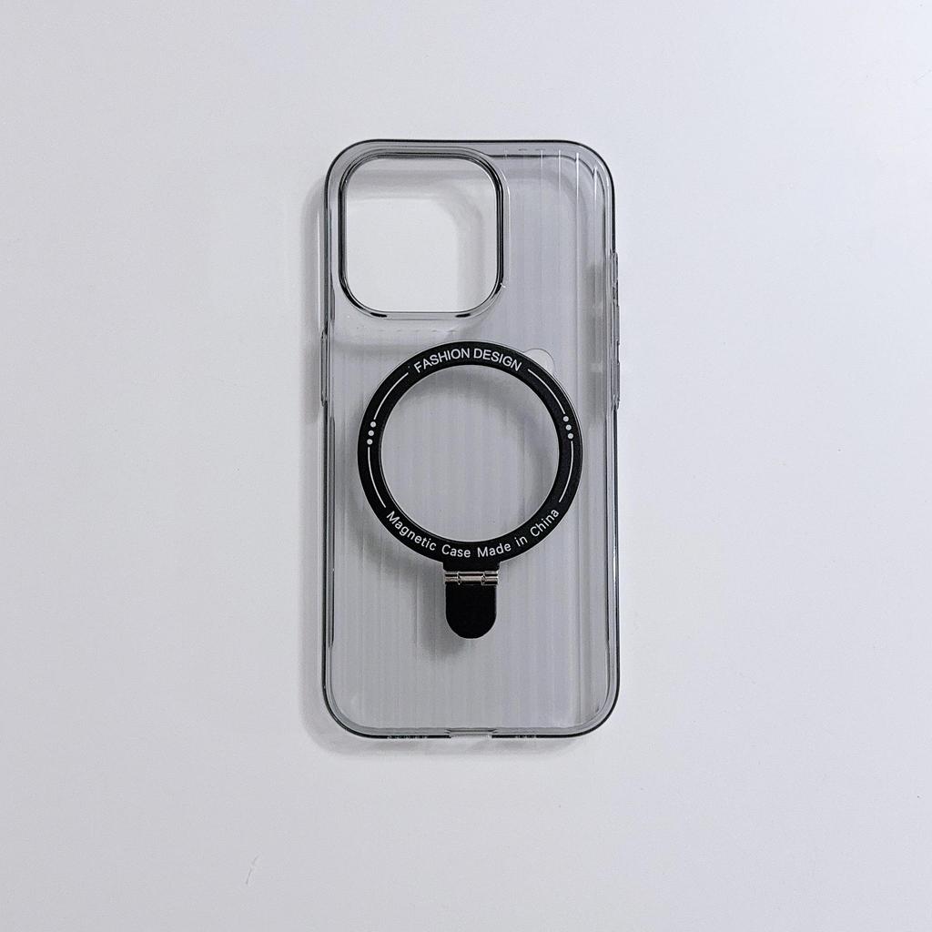 Apple 16 Pro Max Case: Transparent, Non-Slip, Corrugated Shell with Integrated Stand for iPhone 16 Series, Skin-Feel Finish