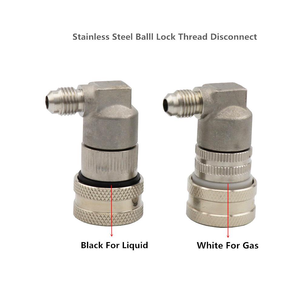 Stainless Steel Ball Lock Corny Keg Disconnect Cornelius Gas Liquid Connector 1/4" MFL Threaded Home Brew Beer Kegging