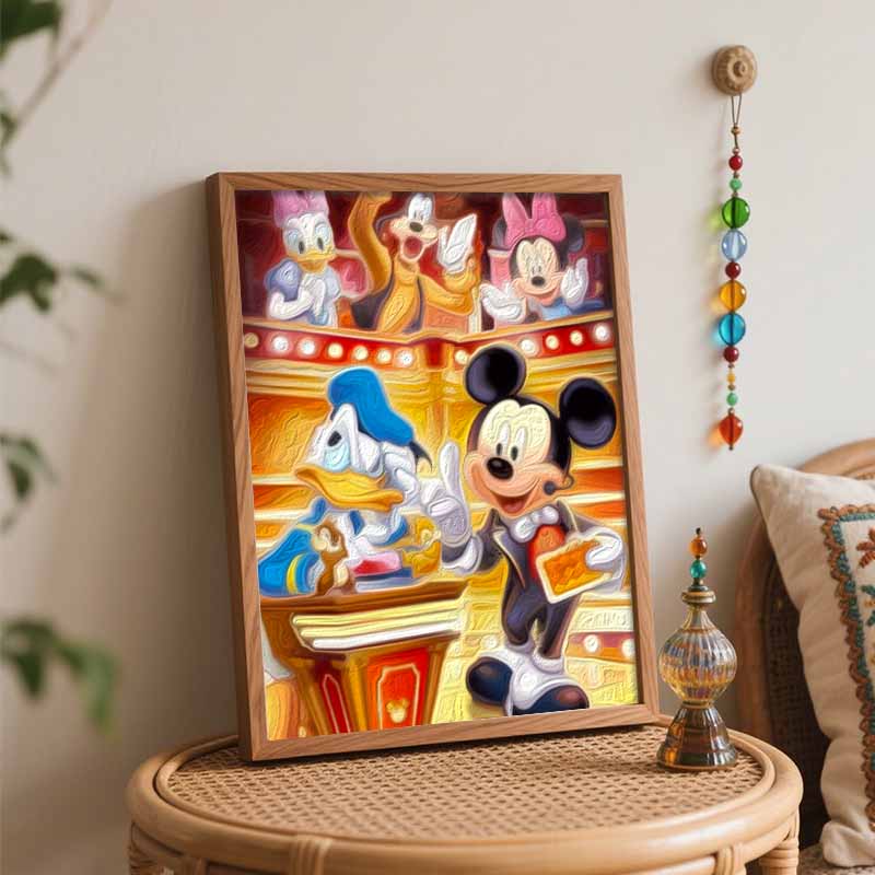 Disney Digital Oil Painting Art Kit Mickey Mouse Donald Duck Goofy Minnie Daisy Chip Dale Hand Filled Home Decor