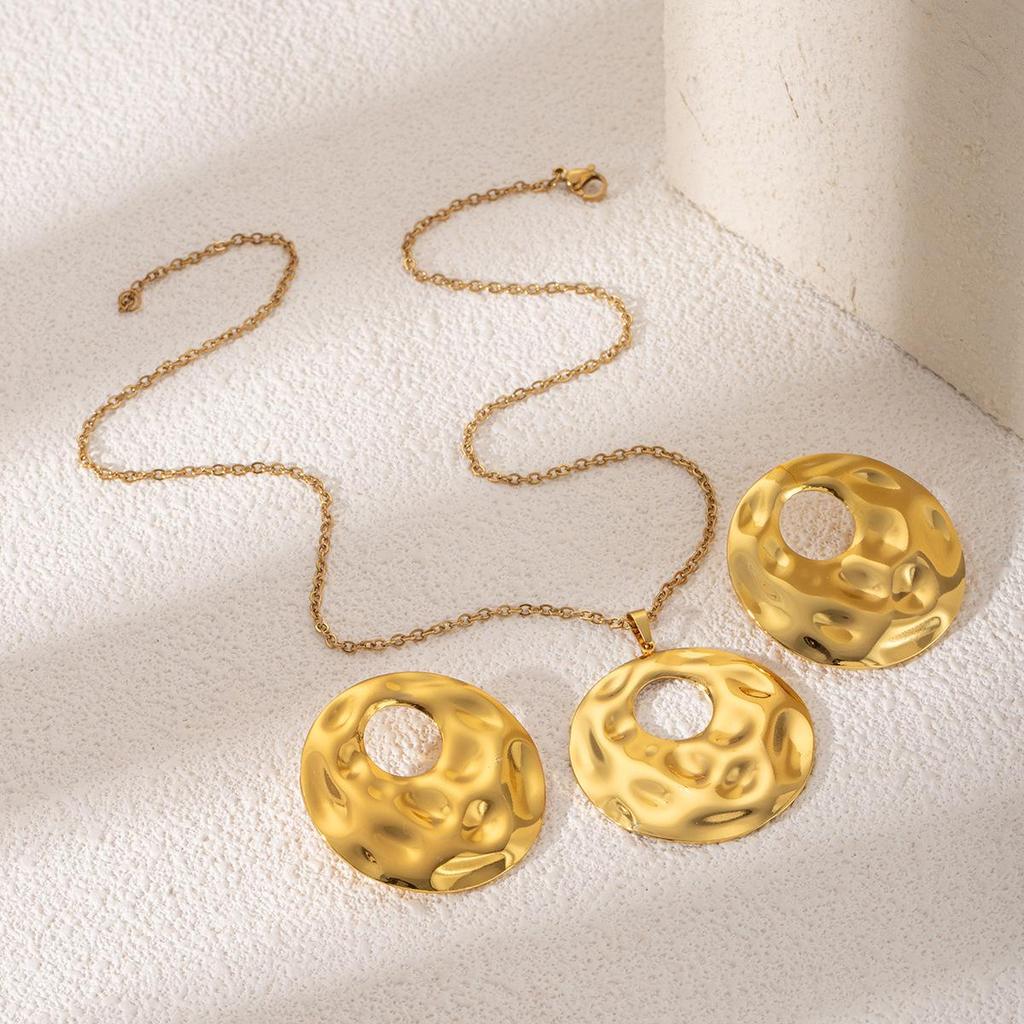 Luxury Geometric Leaf & Flower Earrings Necklace Set