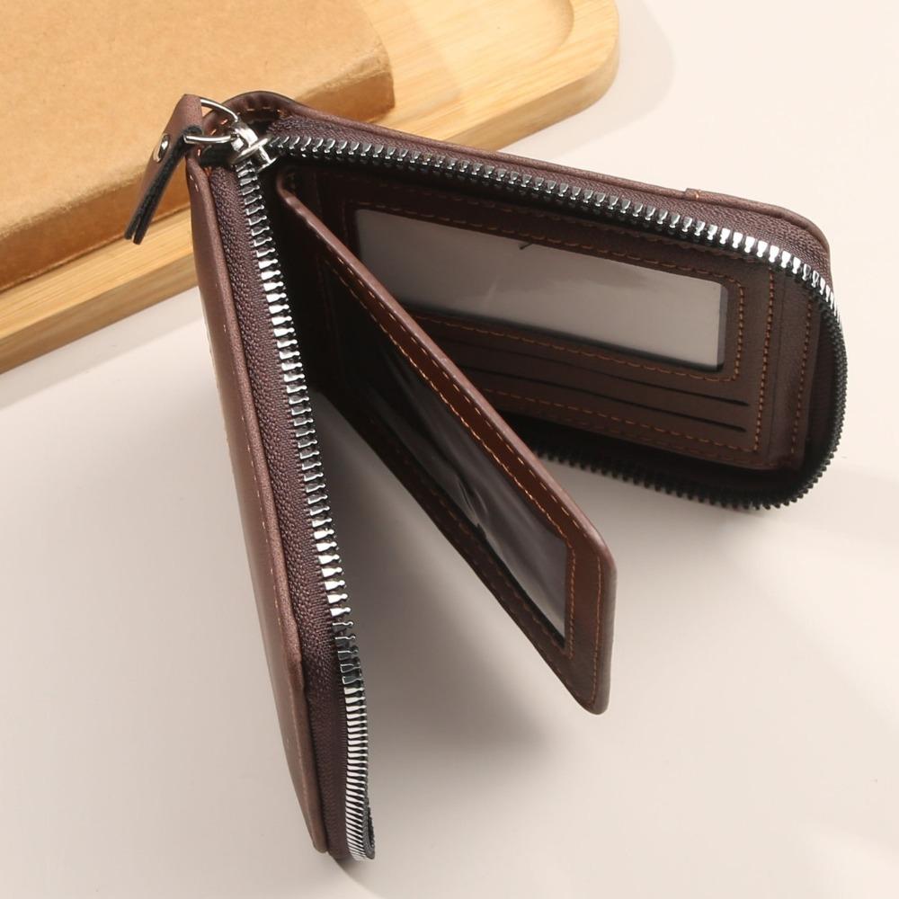 Herren Kurze Geldbörsen PU Reißverschluss Münzfach Faltbare Business Geldbörsen Lässige Clutch Tasche Geldklammer Geschenk Multi-Karten ID Tasche Kartenhalter
