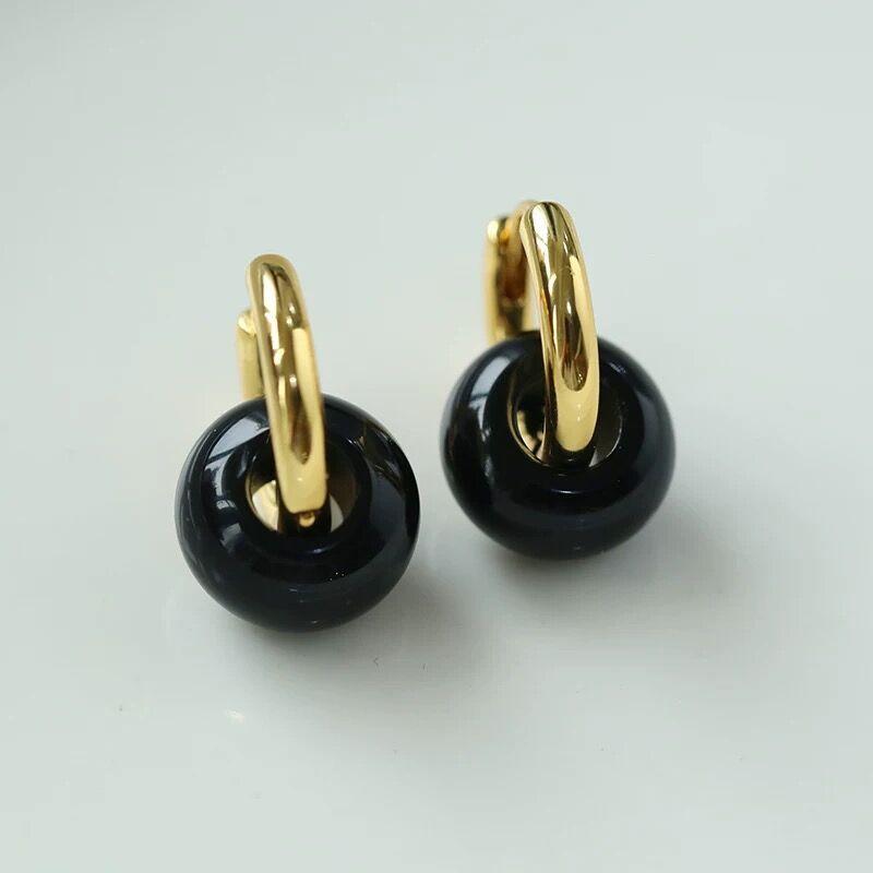 

Серьги из французского ретро натурального камня агата, серьги в нишевом дизайне, продвинутый смысл, новые китайские серьги, национальный тренд