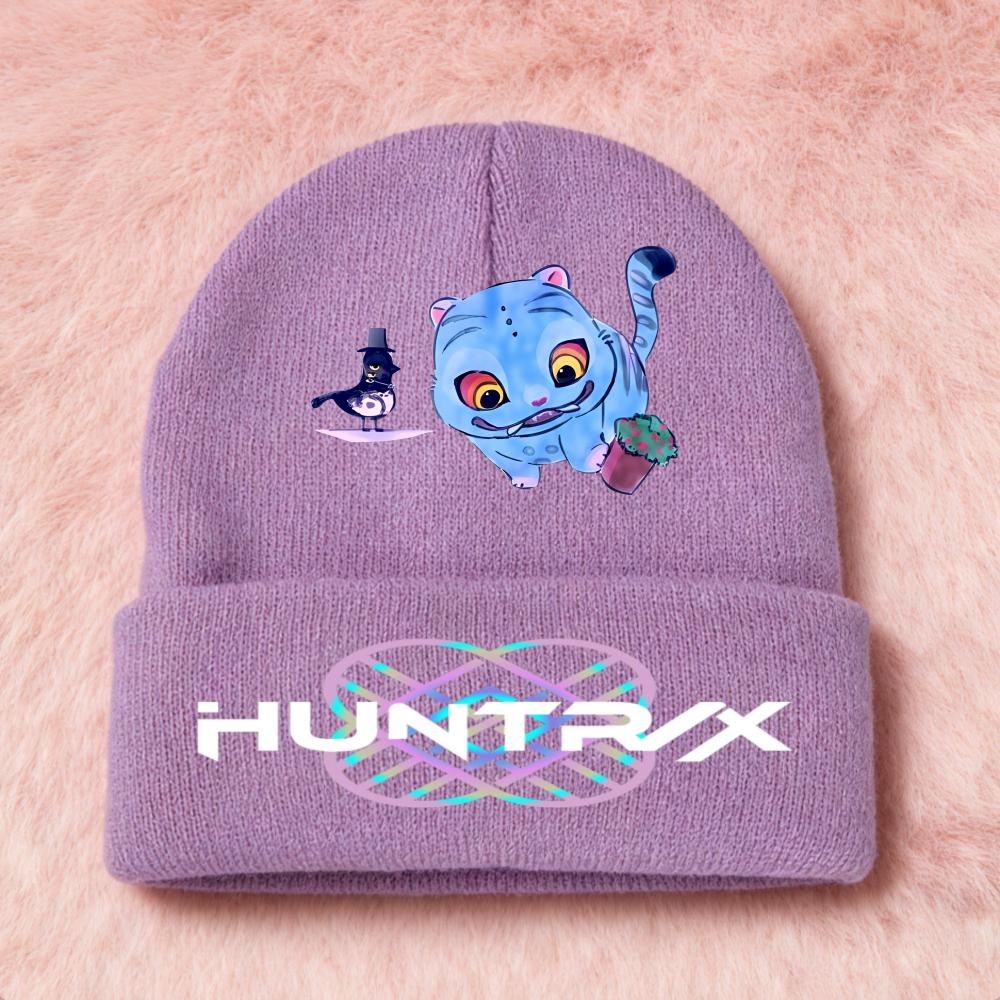 Latest KPop Demon Girls Knitted Hats Kpop Hunter Cartoon Children Headgear Cotton Cold Season Adorable Hat Anime Children Navidad Birth Date Gifts