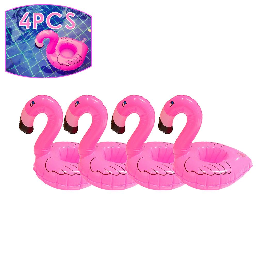 20-1PCS Flamingo Cup Holder Swimming Pool Water Float Inflatable Drink Cup for Pool Drinkware Tray Pink Bird Party Decoration