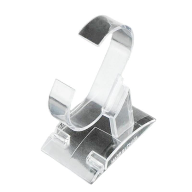 Módní průhledný pevný plastový držák na hodinky ve tvaru C Módní doplněk pro vystavení hodinek a náramků