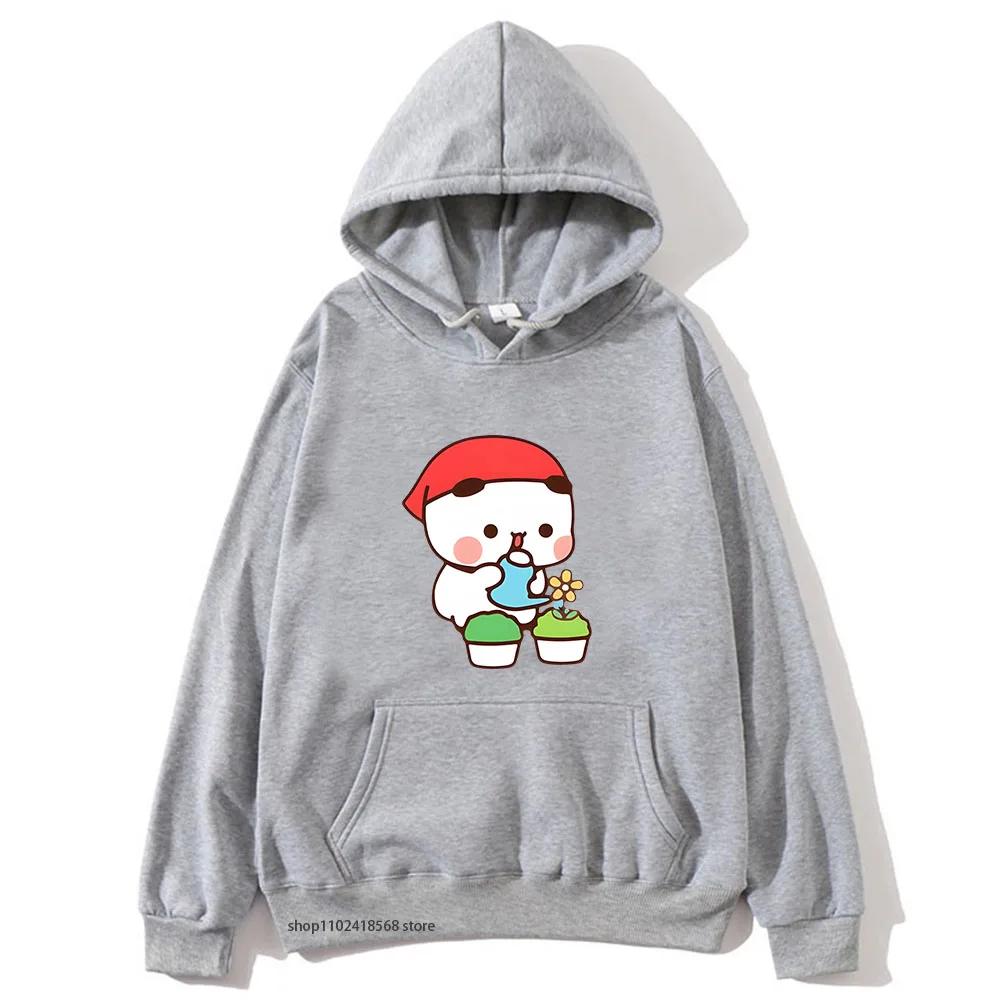 DuDu und BuBu Pflanzen Ihre Blumen Hoodies Niedliche Kawaii Panda Bär Sweatshirts Partnerkleidung Damen Streetwear Herren