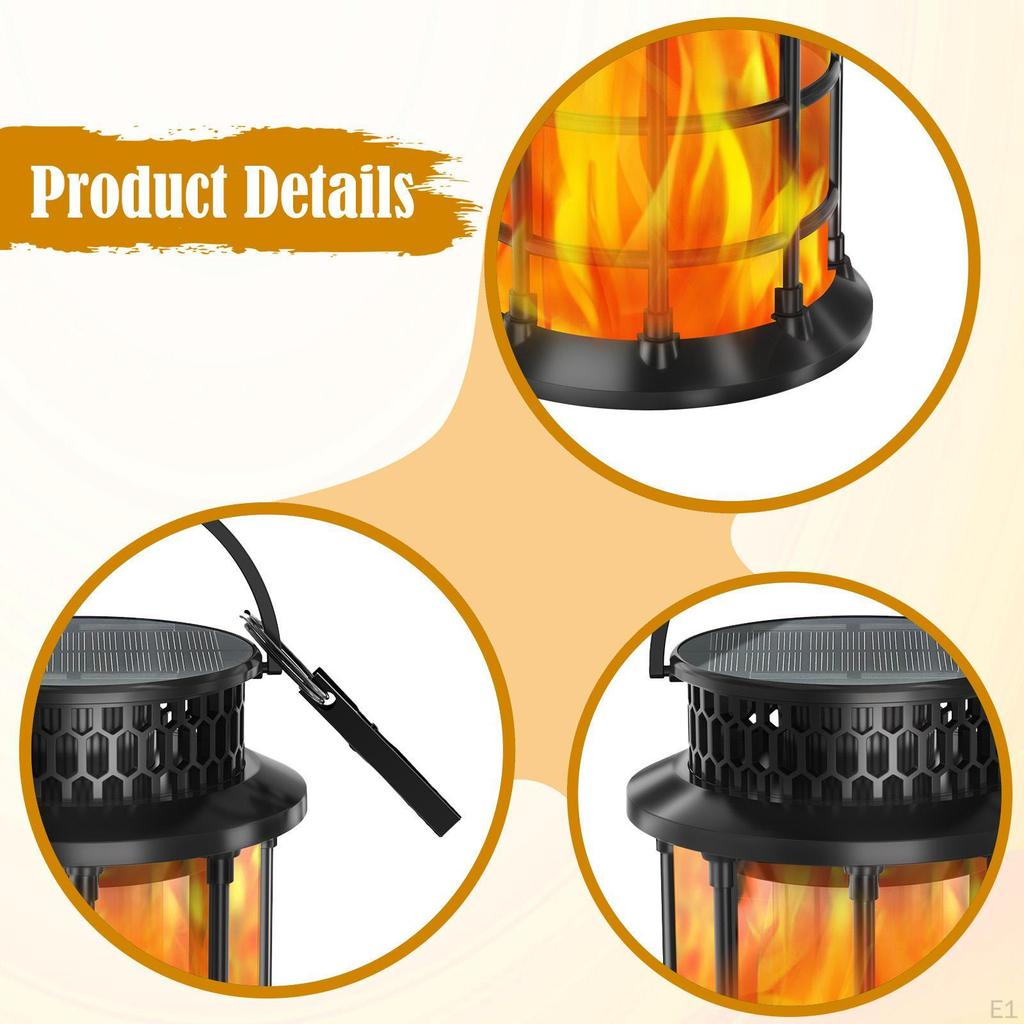 Dancing Flame Solar Lantern Landscape Lamp Outdoor Light Romantic Yard Portable LED Garden
