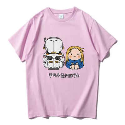 PRAGMATA Hugh Diana Sitting T-shirt Summer Unisex Streetwear Funny Cartoon Graphic Print Cotton Tee Shirt