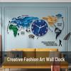 High-End 3D World Map Wall Clock for Living Room and Dining Room Decor
