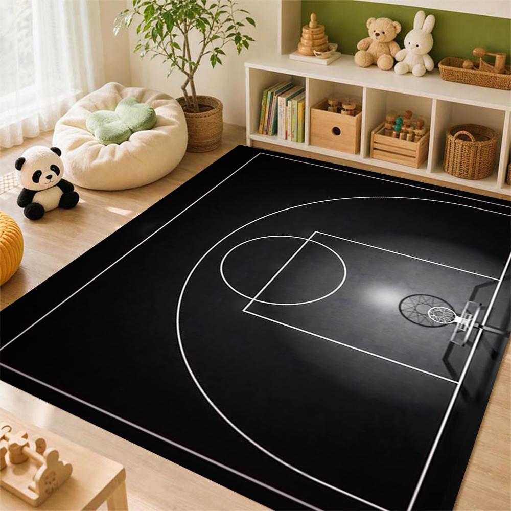 Basketball Court Patterned Rug Soundproof Noisereducing Carpet For Study Reading Area Home Party Decor Halloween Gift