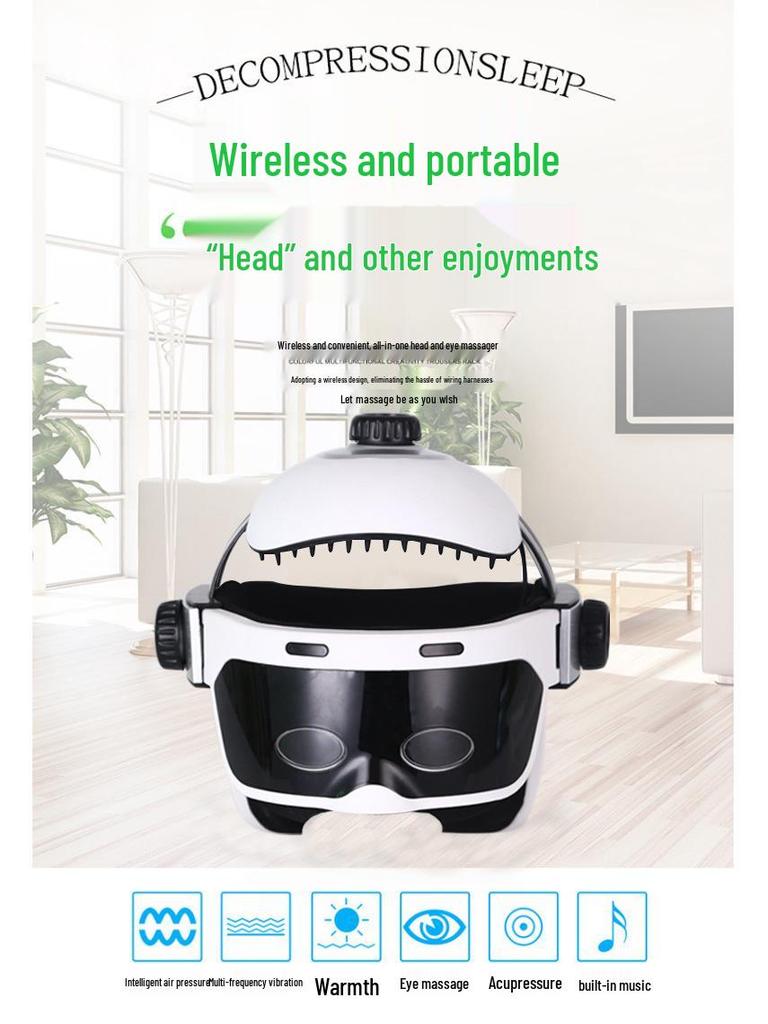 Automatic Scalp Massager Helmet for Migraine and Fatigue Relief, Sleep Aid, and Meridian Dredging.