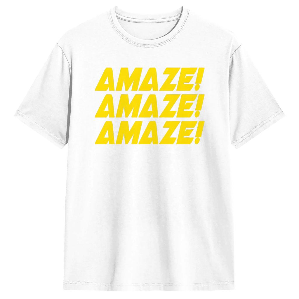 2026 Amaze Bold Typography T Shirt For Unisex Pure Cotton Hipster Crew Neck Short Sleeve Oversized Casual Daily Tops