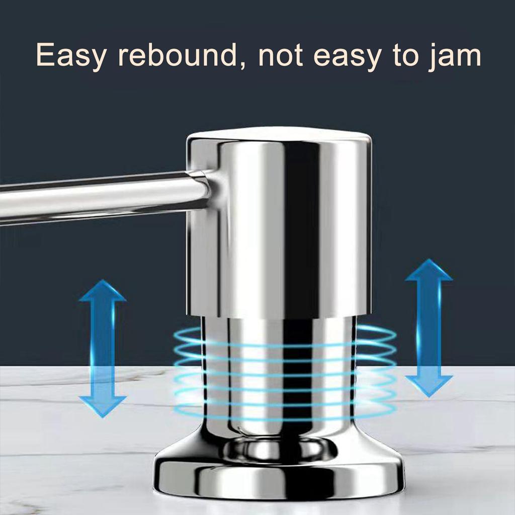 Sink Soap Dispenser Brushed Stainless Steel Sink Soap Dispenser with Silicone Extension Tube for Kitchen