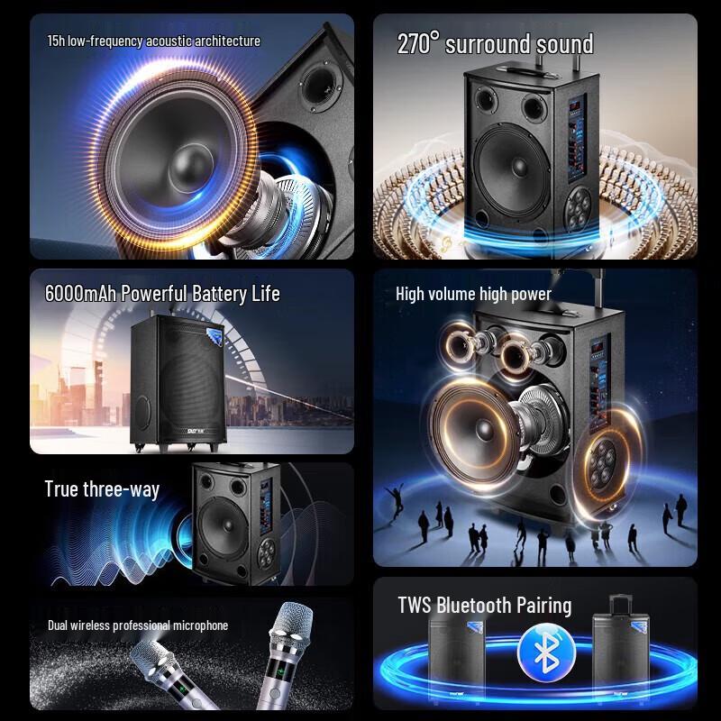 Shenke ST-1509 High-Power Outdoor Trolley Speaker