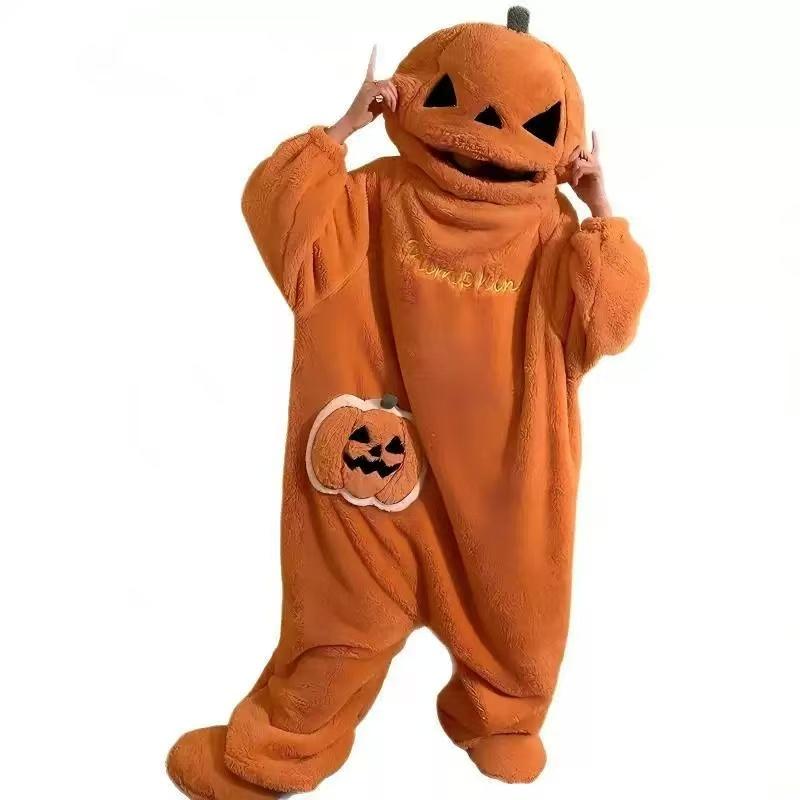 Helovīna ķirbju Kigurumi sievietēm Vienas daļas