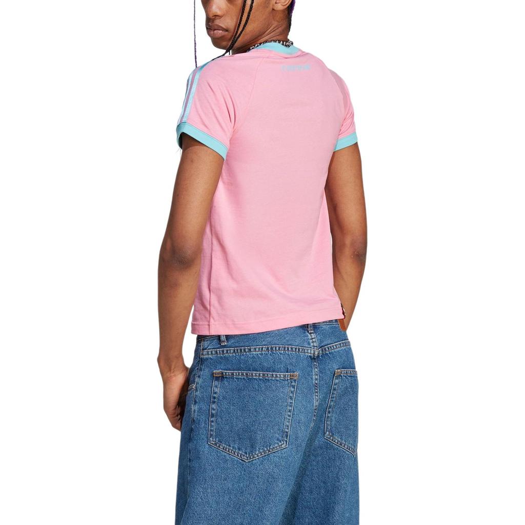 Adidas Originals Pride RM 3 Trefoil Logo Casual Printed Crew Neck T-Shirt Women Tops Pink IU0052