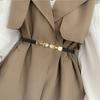 Elegant Double Pearls Buckle Elastic Women Belts Black Thin Straps Lady Girl Dress Skirt Decor Waistbands